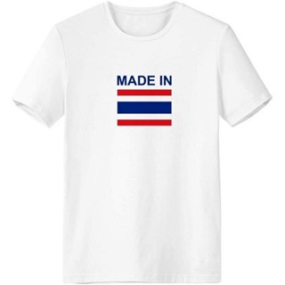 แขนสั้นcrew neckคลาสสิก ประเทศไทยเสื้อยืดแขนสั้น Made In Thailand Country Love Crew Neck T-Shirt Workwear ผ้าฝ้ายแท้S-