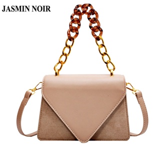 Jasmin NOIR กระเป๋าสะพายไหล่ กระเป๋าถือ หนัง PU แต่งสายโซ่คล้อง สําหรับสตรี