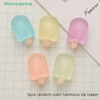 [Beautyupyang] 5Pcs Miniature Luminous Ice Cream Cute Resin Ornament Car Decoration Accessories
