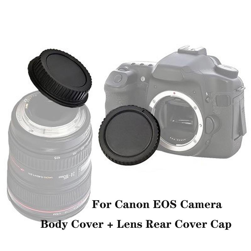 1 ชุดพร้อมคําสําหรับ Canon EOS Mount Body Cover + เลนส์ฝาครอบด้านหลังสําหรับ Canon EOS กล้อง 5DII 5DIII 7D 70D 80D 500D 550D 600D 700D 1000D 1200D สําหรับกล้อง DSLR Universal