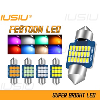 Iusiu หลอดไฟ LED 31 มม. C5W 3014 21SMD 800LM สําหรับติดเพดานรถยนต์