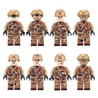 8pcs soldier suit camouflage soldier special forces minifigure building block kids toys action figures JY