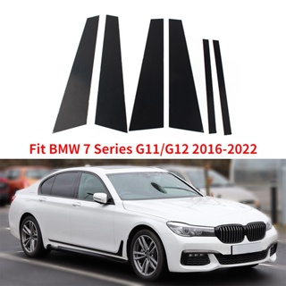 ใหม่ สติกเกอร์ติดเสาประตูหน้าต่างรถยนต์ สีดํา สําหรับ BMW 7 Series G11 G12 2016-2022 E65 E66 2001-2008 F01 F02-2009-2015