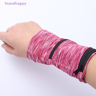 Standhappy ใหม่ กระเป๋าสตางค์ กระเป๋าใส่โทรศัพท์มือถือ คีย์การ์ด สายรัดข้อมือ น้ําหนักเบา มีซิป สําหรับเล่นกีฬา ฟิตเนส ขี่จักรยาน วิ่ง