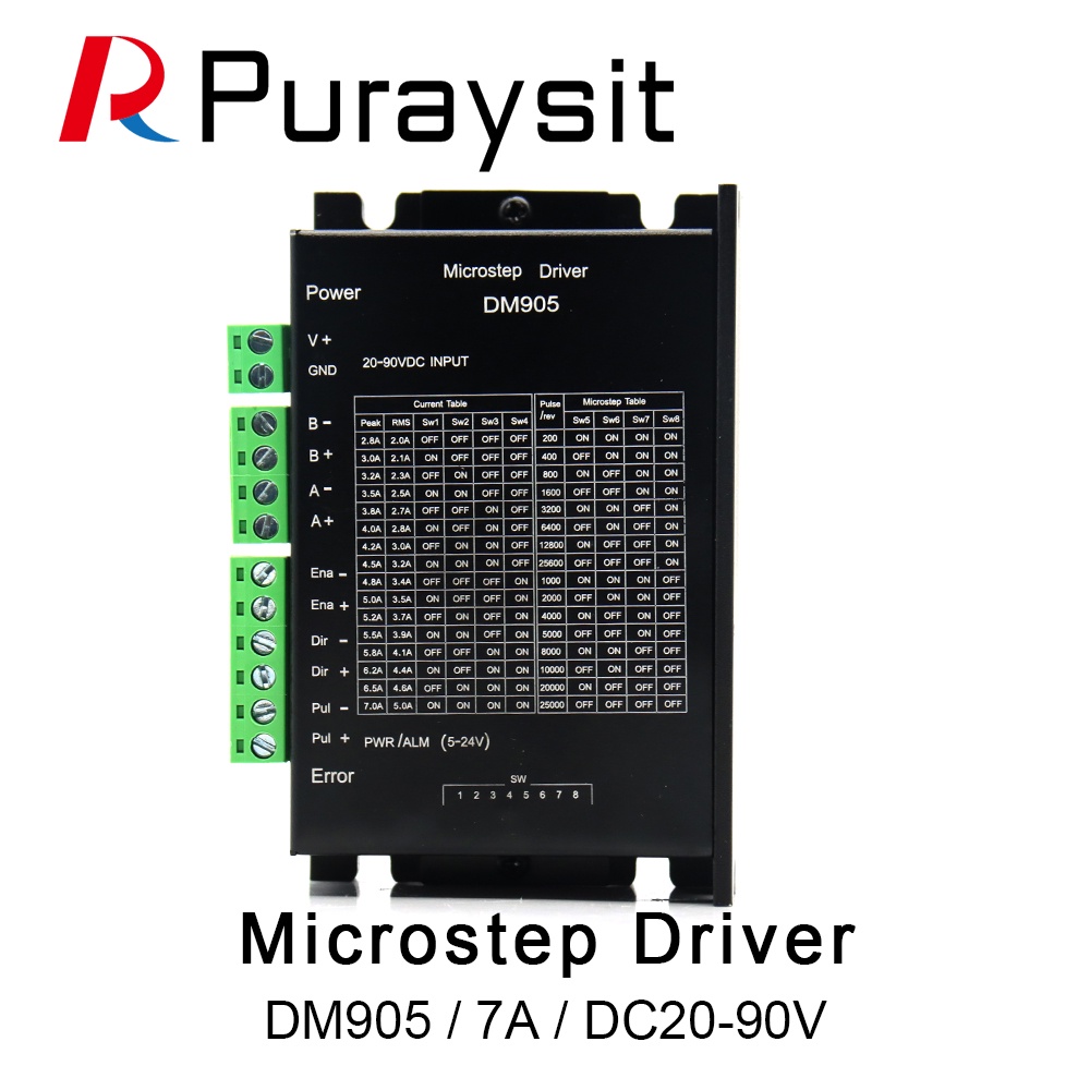SZ Puraysit Step Driver DM905 7A DC20-90V Step Motor เหมาะสําหรับ 42/57/86 2Phase มอเตอร์