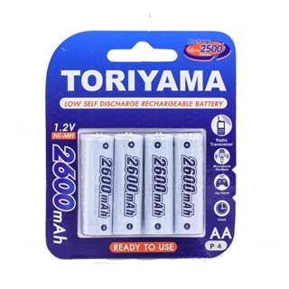 Toriyama ถ่านชาร์จ AA2600 (แพ็ค 4 ก้อน) ถ่าน