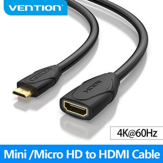 Vention สายเคเบิลต่อขยาย HDMI 4K/60Hz Mini HDMI ตัวผู้ เป็นตัวเมีย สําหรับแท็บเล็ต กล้อง HDTV Micro HDMI Cable