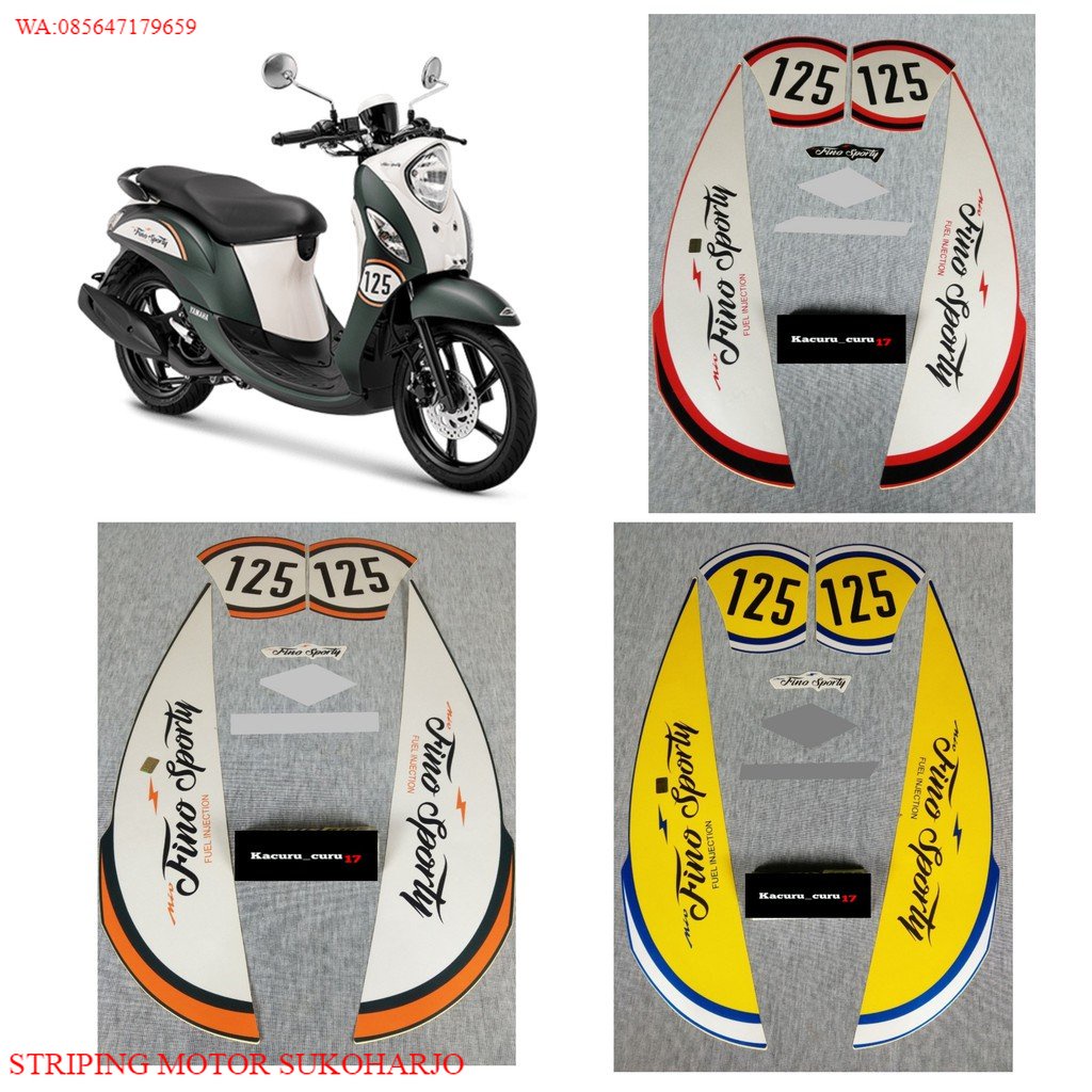 (ORIGINAL) Yamaha FINO SPORTY 125 2018-2019 Standard Striping สติ๊กเกอร์ติดมอเตอร์ไซค์ ORIGINAL QUAL