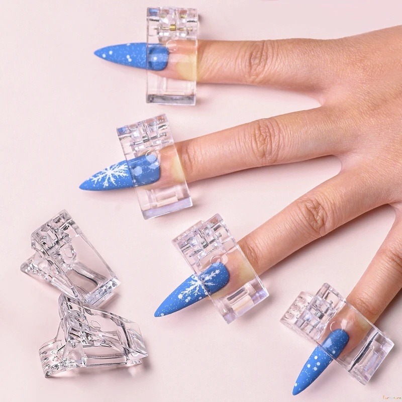 ♕1Pc เล็บคลิปเคล็ดลับเล็บอะคริลิคพลาสติก Extension Clamp Fake Finger Polish Quick Building Mold Nail Builder Assistant เครื่องมือสำหรับร้านเล็บ Wfuture♕