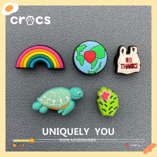 Crocs jibbitz รองเท้าแตะลําลอง ลายดอกไม้ เป็นมิตรกับสิ่งแวดล้อม