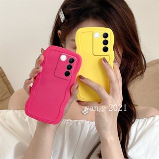 New Casing VivoV27 VIVO V27e V27 Pro 5G เคส Simple Waves Shape Solid Color Phone Case Full Inclusive Camera Protection Silicone Soft Back Cover for VIVO V27E VivoV27 Pro 5G เคสโทรศัพท