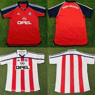 เสื้อกีฬาแขนสั้น ลายทีมชาติฟุตบอล Bayern 2000 20001 ชุดเหย้า เยือน สไตล์เรโทร 10