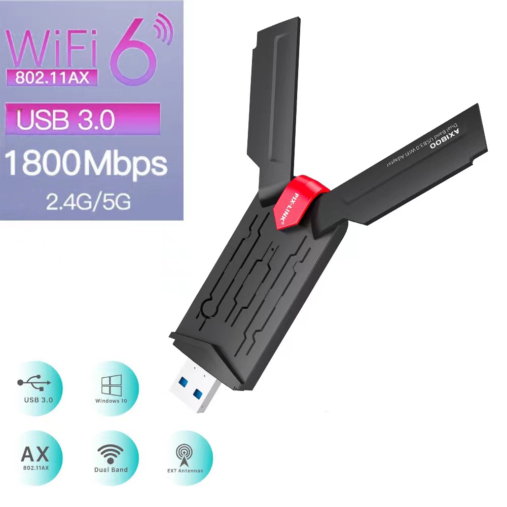 ประกัน 3 เดือน ตัวรับสัญญาณไวไฟ USB 3.0 AX1800 Wifi6 Adapter 2.4G + 5GHz Dual Band Wireless Adapter