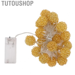 Tutoushop Light String Innovative Iron Wire Round Ball String Lights  Operat