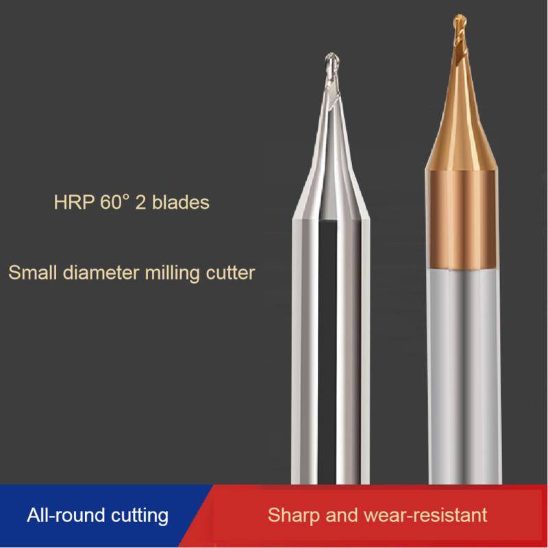 ดอกเร้าเตอร์ทังสเตนคาร์ไบด์ CNC HRC60 0.2-0.9 มม. 2 ฟลุต ก้าน 4 มม. TiCN ขนาดเล็ก 1 ชิ้น