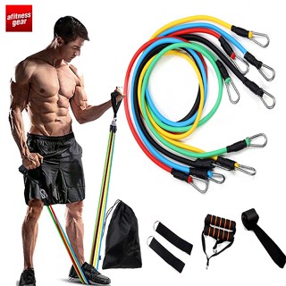 ยางออกกำลังกาย ยางยืด สายแรงต้าน ครบเซ็ท 11ชิ้น resistance band set อุปกรณ์ฟิตเนส