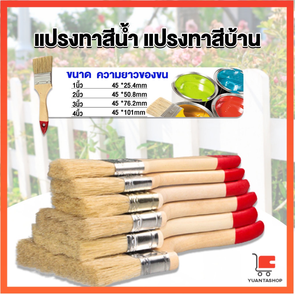 แปรงทาสี 1 ชิ้น แปรงทาสีบ้าน มีหลายขนาดให้เลือก มีขนาด 1นิ้ว-4นิ้ว แปรง Paint brush