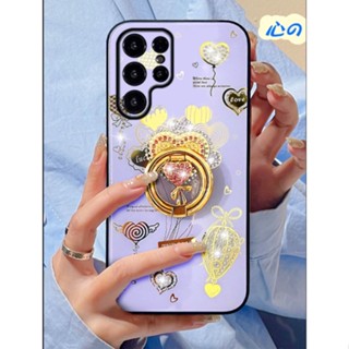 เคสโทรศัพท์มือถือ ลายหัวใจ พร้อมขาตั้ง สําหรับ Samsung S23 Ultra S22 Ultra S23+ S23 S22+ S22