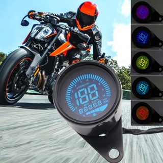 Universal Digital LED LCD Speedometer / Tachymeter สําหรับรถจักรยานยนต์ที่มีระดับน้ํามันเชื้อเพลิง 7 สีสําหรับ 1-4 สูบ