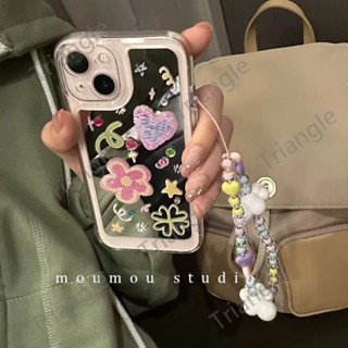 เคสโทรศัพท์มือถือ ลายดอกไม้กราฟฟิตี้ พร้อมสายโซ่คล้อง สําหรับ Iphone 14pro max 13 12 11 12 13 11