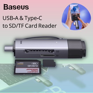 Baseus  Card Reader อะแดปเตอร์ OTG การ์ดหน่วยความจำ อะแดปเตอร์การ์ดรีดเดอร์ USB A &amp; Type C เป็น SD/TF OTG USB 3.0