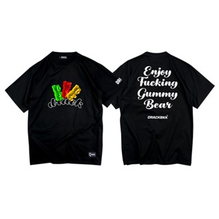 [S-5XL]DRACK - GUMMY BEAR/B สีดำ เสื้อยืดคอกลม