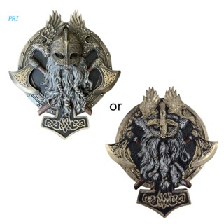 pri Viking Berserker Double  Plaque Resin Statue Ornament Vintage for Warrior Valhalla Sculpture Figurine Wall Decoratio