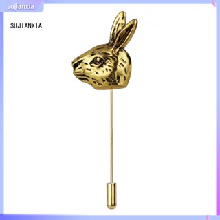 sujianxia|  Vintage Rabbit Badge Fashion Jewelry Male Female Clothing Sweater Brooch Distressed