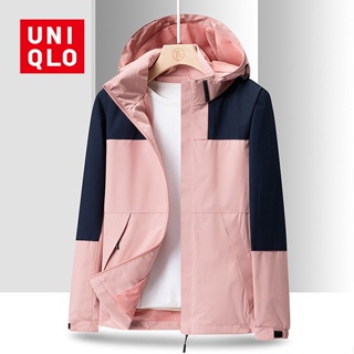 UNIQLO เสื้อแจ็กเก็ตกันฝน กันน้ํา ทรงหลวม ขนาดใหญ่ 90 กิโลกรัม คุณภาพสูง เหมาะกับใส่กลางแจ้ง สําหรับผู้หญิง [M-5XL]