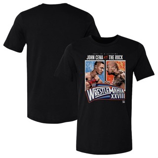 เสื้อยืด พิมพ์ลาย WWE WrestleMania 39 WrestleMania 28 John Cena vs. สีดํา สีม่วง สําหรับผู้ชาย การแข่งขันร็อค