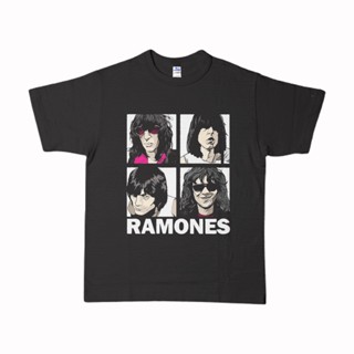 [S-5XL]เสื้อยืด พิมพ์ลายเพลง RAMONES 5 BAND METAL BAND