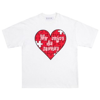 [S-5XL] เสื้อเชิ้ตแขนสั้น เสื้อยืดแขนสั้น ผ้าฝ้ายแท้6qz5 พราง SMLXL พิมพ์ลาย Love PuzzleS-5XL