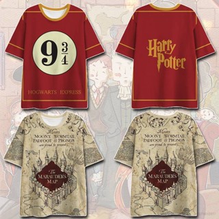 Yt3 เสื้อยืดแขนสั้น พิมพ์ลายกราฟฟิค Harry Potter Hogwarts พลัสไซซ์ TY3