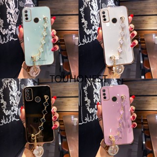 เคส Tecno Camon 19 Neo เคส Tecno Camon 18 Casing Tecno Camon 16 Camon 15 Case Tecno Spark 6 Go Spark Go Case Tecno Spark 7 Pro Case Tecno Spark 9T Case Tecno Pop 5 Lte Silicone Shockproof Cute Clover Four leaf Grass Pendant Chain Phone Case โทรศัพท์มือถือ