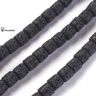 1Strand Natural Lava Rock Beads Strands Dyed Column Black 8~8.5x8~8.5mm Hole: 2mm about 46 pcs/Strand 15.35 inch(39 cm)