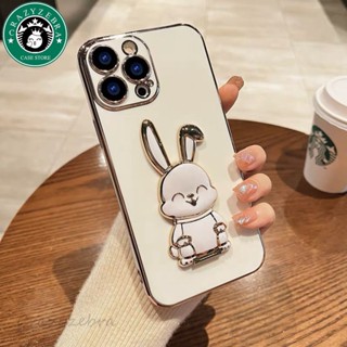 เคสโทรศัพท์มือถือ ลายกระต่ายน่ารัก 3D พับได้ สําหรับ IPhone 11 12 13 Pro Max 14 Plus