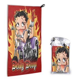 Betty Boop ผ้าขนหนูไมโครไฟเบอร์ แบบนิ่ม แห้งเร็ว 16x31.5 นิ้ว น้ําหนักเบา สําหรับเล่นกีฬา ฟิตเนส โยคะ เดินทาง