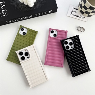 เคสโทรศัพท์ซิลิโคน TPU แบบนิ่ม สีพื้น ทรงสี่เหลี่ยม 3D สําหรับ iPhone 14 13 12 11 Pro Max 14Pro 14Plus 13Pro 12Pro 13ProMax 14ProMax