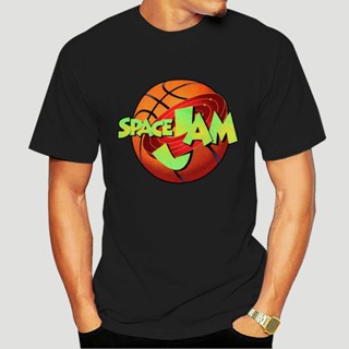 เสื้อยืดแขนสั้น พิมพ์ลายกราฟฟิค Space Jam ขนาดใหญ่ สีเทา สําหรับผู้ชายวัยกลางคน