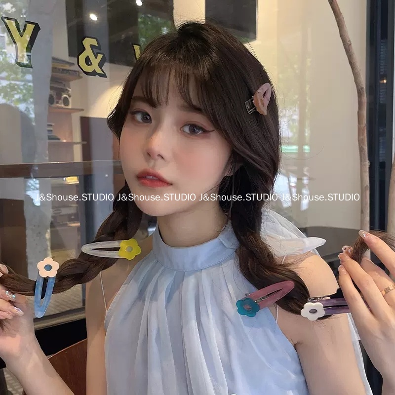 Kf583 กิ๊บติดผมหน้าม้า ดอกไม้อะซิเตท หวานแหวว สไตล์เกาหลี จระเข้ เครื่องประดับสําหรับผู้หญิง
