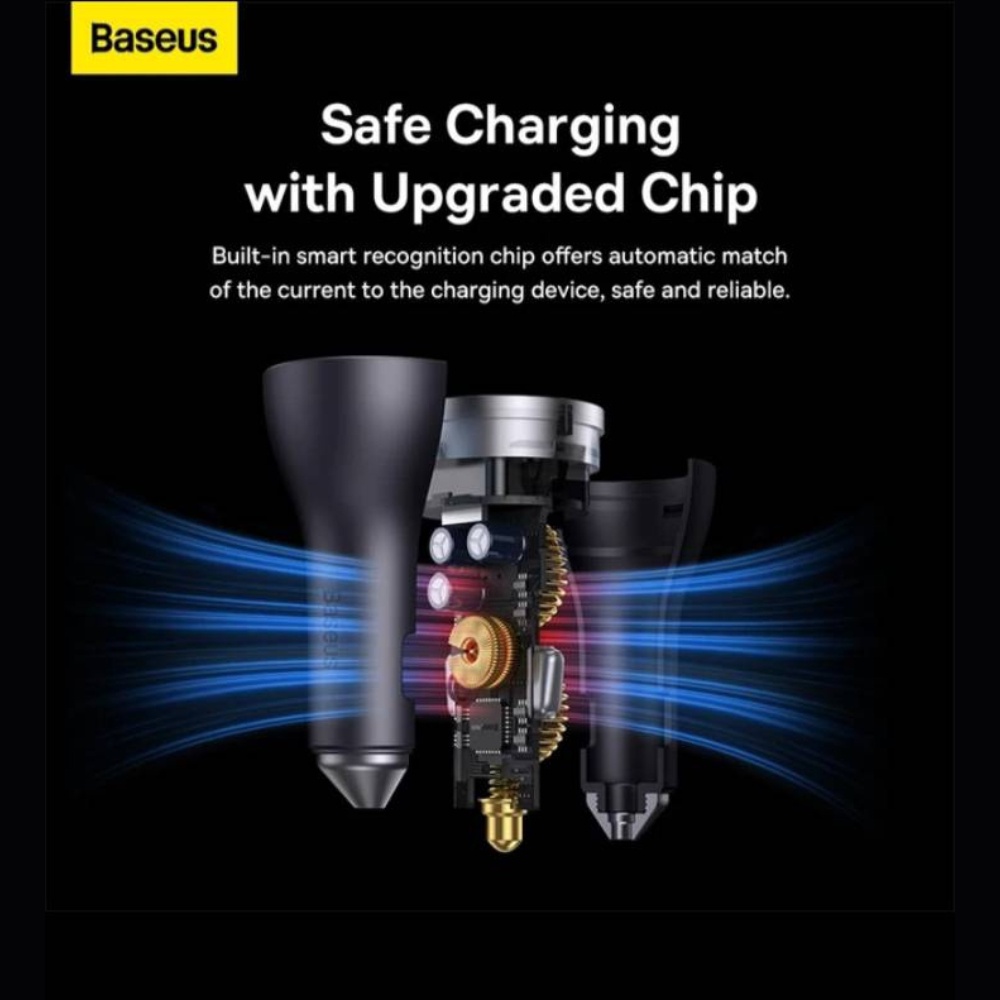 Baseus 65W ที่ชาร์จในรถ ชาร์จเร็ว 2Typec+ USB Car Charger Type C Quick อะแดปเตอร์ชาร์จ ชาร์จในรถ หัวชาร์จในรถ ราคา ถูกที่สุด ดีลบีเคเค แกลเลอรีภาพที่ 4