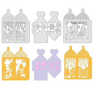 1Set 3Pcs 3 Style Carbon Steel Cutting Dies Stencils for DIY Scrapbooking/Photo Album Decorative Embossing DIY Paper Card Christmas Themed Pattern 13.5x11.1x0.08cm 1pc/style