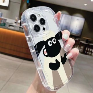 เคสโทรศัพท์มือถือ ซิลิโคนนิ่ม TPU ใส กันกระแทก ลายแกะน่ารัก สําหรับ IPhone 11 13 14 12 Pro XS Max X XR 7 8 Plus