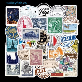 tuilieyfish 50pc Travel stamp Sticker Laptop Guitar Skateboard Luggage Fun Graffiti Sticker co