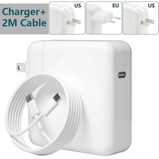 อะแดปเตอร์ที่ชาร์จ USB-C 30W 61W 87W PD สําหรับ MacBook Air Pro iPad Pro พร้อมสายเคเบิลคู่ Type C เป็น C