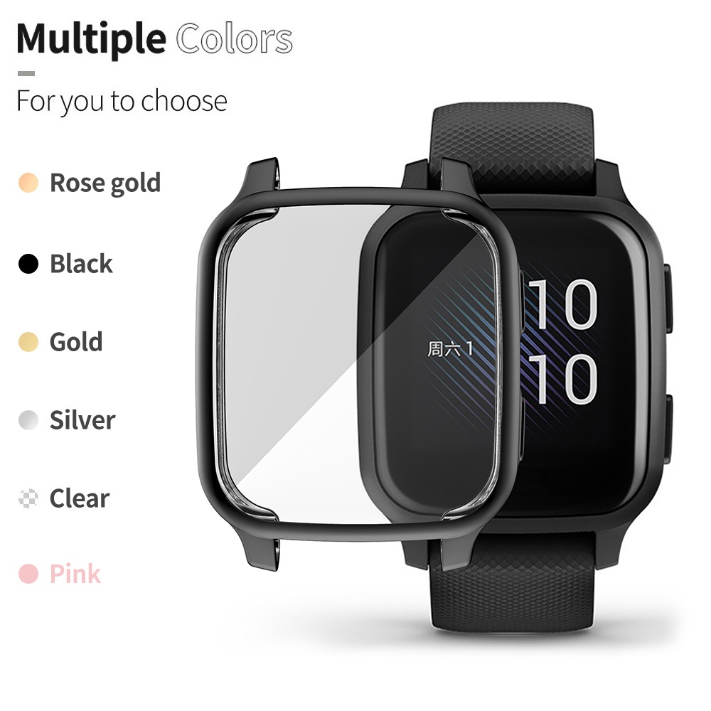 Tpu ฝาครอบเต็มรูปแบบ สําหรับ Garmin Venu SQ 2 ป้องกันหน้าจอ กันรอยขีดข่วน น้ําหนักเบา กันชน