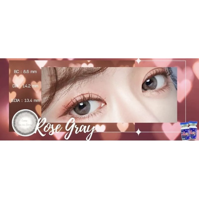 🔥 คอนแทคเลนส์✨ขนาดมินิ✨Gray✨ Lightly Rose (Luxzylens)
