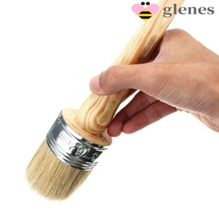 GLENES 1pcs Paint Brush Tools 185mm Long Round Bristle Wooden Handle Paint Wax Brush 20-50mm Artist Brush High Quality Painting Supplies Chalk Oil Painting Brush