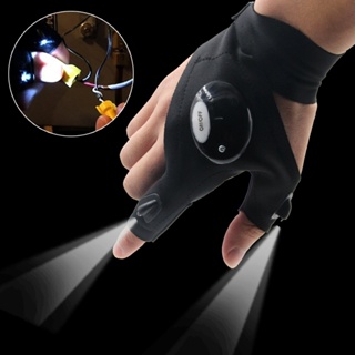 Fishing Magic Led Gloves Strap Fingerless Glove LED Flashlight Torch Cover Camping Hiking Lights Multipurpose Left Hand Right Hand