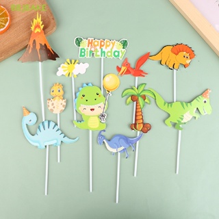 [FSBA] 1Set Forest Dinosaur Birthday Cake Topper Baking Decoration Dino Party Supplies  KCB